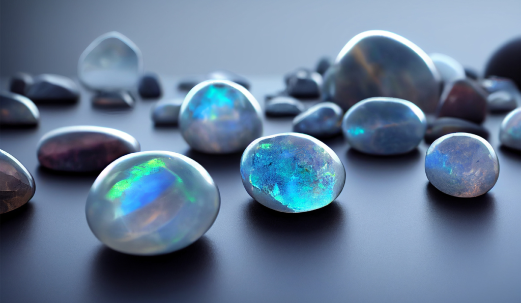 Picture of Moonstone scattered on a surface.